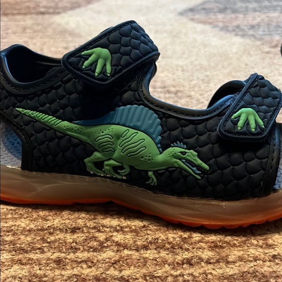 Carters - Kids light up Dinosaur Sandals - Navy and Green - Picture 2 of 6